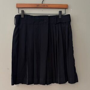 Meadow Rue Anthropologie Classic Black Pleated Mini Skirt